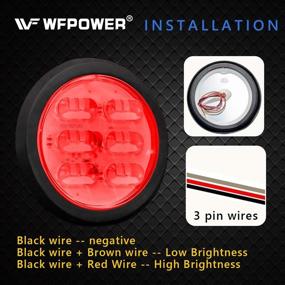 img 1 attached to 🚦 WF 4 Inch Round LED Trailer Tail Lights: Waterproof 2PCS 36LEDs Brake Stop Turn Marker Lights for Truck Trailer RV Boat Bus