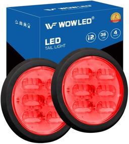 img 4 attached to 🚦 WF 4 Inch Round LED Trailer Tail Lights: Waterproof 2PCS 36LEDs Brake Stop Turn Marker Lights for Truck Trailer RV Boat Bus