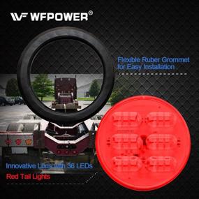 img 2 attached to 🚦 WF 4 Inch Round LED Trailer Tail Lights: Waterproof 2PCS 36LEDs Brake Stop Turn Marker Lights for Truck Trailer RV Boat Bus