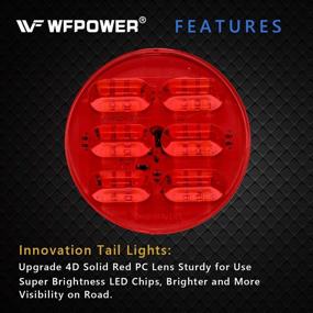 img 3 attached to 🚦 WF 4 Inch Round LED Trailer Tail Lights: Waterproof 2PCS 36LEDs Brake Stop Turn Marker Lights for Truck Trailer RV Boat Bus