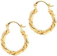 unaoiwn chunky loop hoop earrings: 14k gold plated twisted open earrings for women and girls - high polished, lightweight, and stylish! logo