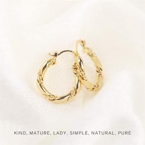 img 1 attached to UNAOIWN Chunky Loop Hoop Earrings: 14K Gold Plated Twisted Open Earrings for Women and Girls - High Polished, Lightweight, and Stylish!