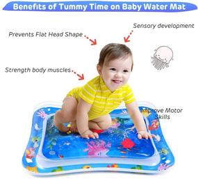 img 3 attached to 👶 MAGIFIRE Tummy Time Baby Water Mat - Water Play Mat for 3-9 Months Infant Toy - Newborn Boy/Girl