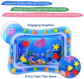 img 1 attached to 👶 MAGIFIRE Tummy Time Baby Water Mat - Water Play Mat for 3-9 Months Infant Toy - Newborn Boy/Girl