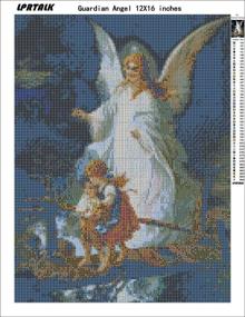 img 3 attached to Набор для творчества 5D Diamond Painting от Karida - Сторожевой Ангел Комплект с полным квадратным сверлением для стенных украшений - 12x16 дюймов - Полное сверление