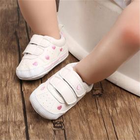 img 3 attached to 👟 Non Slip Rubber Sole Baby Shoes - Toddler Walker Infant Sneakers for Outdoor Tennis, Crib Dress