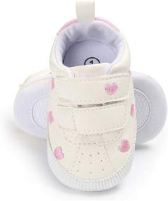 img 4 attached to 👟 Non Slip Rubber Sole Baby Shoes - Toddler Walker Infant Sneakers for Outdoor Tennis, Crib Dress