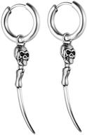 jolchif personalized hoop dangle earrings: stylish stainless steel earrings for women and men, perfect halloween jewelry gifts logo