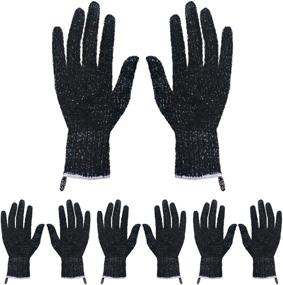 img 1 attached to 🧤 Set of 4 Exfoliating Gloves Body Scrubber - Black Scrub Wash Mitt for Bath or Shower, Ideal for Deep Cleansing, Acne Treatment, and Dead Skin Removal.