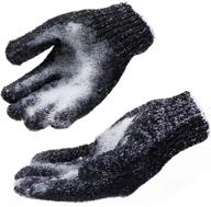 🧤 set of 4 exfoliating gloves body scrubber - black scrub wash mitt for bath or shower, ideal for deep cleansing, acne treatment, and dead skin removal. logo