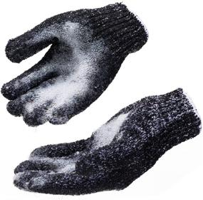 img 3 attached to 🧤 Set of 4 Exfoliating Gloves Body Scrubber - Black Scrub Wash Mitt for Bath or Shower, Ideal for Deep Cleansing, Acne Treatment, and Dead Skin Removal.