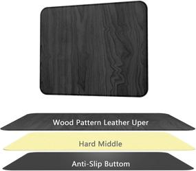 img 2 attached to Wood Textured Leather Waterproof Non Slip Mousepad