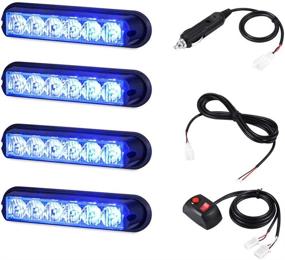 img 4 attached to 🔦 AT-HAIHAN 4 в 1 водонепроницаемые светодиодные аварийные мигалки для пожарных, полиции, правоохранительных органов и службы скорой помощи