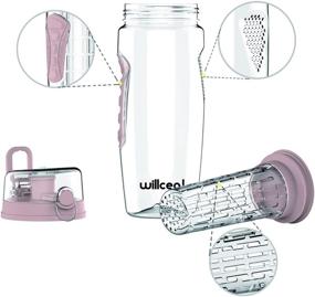 img 1 attached to 32oz Willceal Fruit Infuser Water Bottle - Durable, Large Size - BPA Free Tritan, Flip Lid, Leak Proof Design - Ideal for Sports, Camping