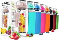 32oz willceal fruit infuser water bottle - durable, large size - bpa free tritan, flip lid, leak proof design - ideal for sports, camping logo