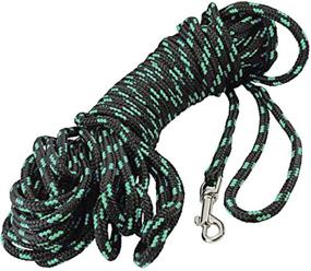 img 1 attached to 🐾 Dogs My Love Extra Long Nylon Rope Leash: Ideal Training Lead for Small and Medium Dogs - 15ft, 30ft, 45ft, and 60ft Options - Black with Green