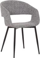 кресло для обеденной комнаты armen living jocelyn в стиле "мид-сентури" из ткани: стильная высота 18 дюймов, серый и черный. логотип