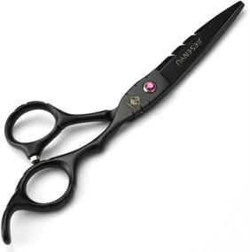 img 2 attached to 💇 JIESENYU Black & Red Diamond Scissors Set: The Ultimate Barber Essential Combination for Fashionable Styling! Comfortable & Easy to Use Set