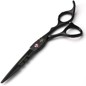 img 1 attached to 💇 JIESENYU Black & Red Diamond Scissors Set: The Ultimate Barber Essential Combination for Fashionable Styling! Comfortable & Easy to Use Set