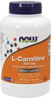 💪 now foods l-carnitine 500mg 180 capsules - best supplement for enhanced metabolism and fat burning logo