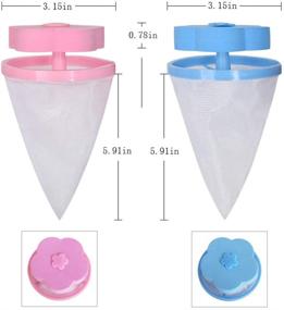 img 3 attached to Efficient Reusable Pet Hair Washing Machine Catcher Set: Flower-Type Floating Filter for Household Hair Removal - Blue Orange Green