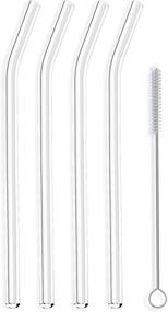 img 4 attached to 🥤 Hummingbird Glass Straws Clear Bent 9-inch x 9.5 mm | Proudly Made in USA | Perfect Reusable Straws for Smoothies, Tea, Juice, Water, Essential Oils | 4-Pack with Cleaning Brush