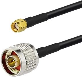 img 2 attached to 🔌 High-Speed RP-SMA Male to N Type Male Coaxial Extension Cable - 10ft RG58 for Improved Connectivity with Yagi WiFi LoRa Antenna Routers
