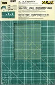 img 4 attached to OLFA 35x70 Inch Connecting Grid Rotary Cutting Mat Set - Self Healing Double Sided Cutting Mat with Grid for Fabric & Sewing, Designed for Use with Rotary Cutters (Green)