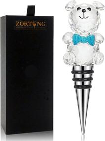 img 4 attached to 🐻 ZORTUNG Crystal Bear Wine Stoppers: Sparkling, Cute, and Handmade Decorative Craft for Fresh Red Wine – Silicone Saver Plug Included – Perfect Birthday and Holiday Gift (Blue)