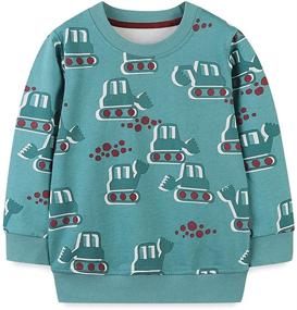 img 4 attached to 👕 LittleSpring Boys Long Sleeve Cartoon Pullover Sweatshirt – Casual and Stylish