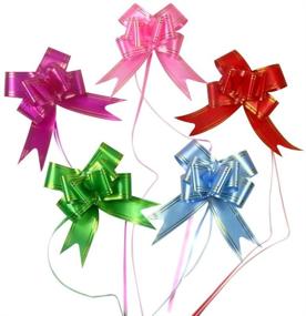 img 4 attached to ✨ 50pcs Large Pull Bow with Gold Thread Style, Ideal for Gift Wrapping Butterfly Knot, Present Basket Wrapping Bow Tie, String Bow with Ribbon; Perfect for Wedding, Valentine's Day, and Decorations