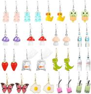 🌸 teen girls' ultimate collection: 16 pairs of cute & quirky dangle earrings - embrace the kawaii aesthetic with boba tea drops! logo