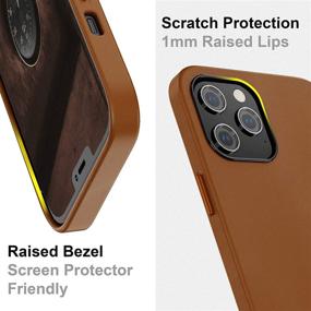 img 1 attached to SURPHY Faux Leather Case for iPhone 12 Pro Max 6.7 inches, Premium Cover with Metallic Buttons & Microfiber Lining, Compatible with iPhone 12 Pro Max (Brown)