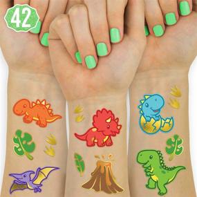 img 4 attached to Xo, Fetti Dinosaur Tattoos for Kids - 42 Styles: Perfect for Birthday Parties, Party Supplies, Favors, and T-rex Decorations