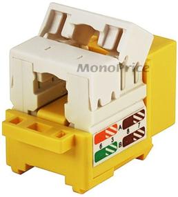 img 2 attached to 🔌 High-Quality Yellow Monoprice Cat5E Keystone Jack for Punch Down Connections (105377)