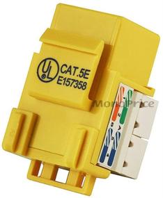 img 1 attached to 🔌 High-Quality Yellow Monoprice Cat5E Keystone Jack for Punch Down Connections (105377)