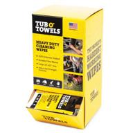 🧼 tub o' towels heavy-duty 10x12 multi-surface cleaning wipes - 100 individually wrapped on-the-go wipes with gravity feed dispenser logo