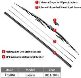 img 2 attached to 🚗 OTUAYAUTO Factory Aftermarket - 28" + 20" Front Window Wiper Blades - Replacement for Toyota Sienna Windshield - Compatible with 2011-2018 Vehicles