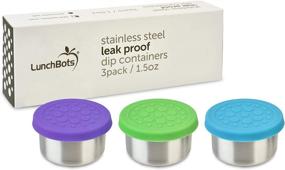 img 4 attached to 🌸 LunchBots Leak Proof Dips Condiment Containers - Floral Set of 3 - Spill Proof & Dishwasher Safe