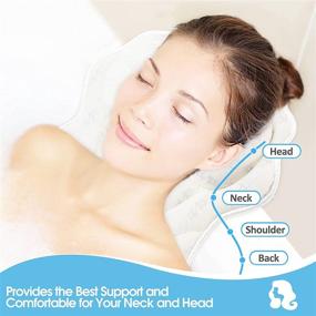 img 3 attached to Bathif Bath Pillow: Neck and Back Support for Soaking Tubs, with 3D Comfty Quick 🛀 Dry Fabric, 6 Non-Slip Suction Cups - Perfect Shower Pillow for Hot Tubs, Bathtubs, and Home Spa