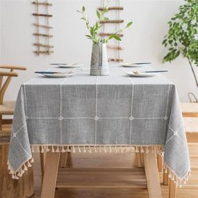 img 4 attached to 🍽️ Modern MoMA Lattice Tablecloth for Stylish Rectangular Kitchens