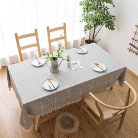 img 3 attached to 🍽️ Modern MoMA Lattice Tablecloth for Stylish Rectangular Kitchens