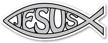 silver jesus fish mini magnet logo