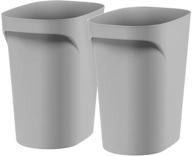 🗑️ iris usa 6 gallon 2-piece gray plastic trash can, wastebasket set for bathroom, kitchen, bedroom - 2 pack logo