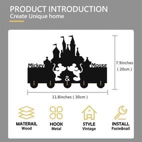 img 1 attached to Mickey Door Hooks: Disney Mickey Mouse Cartoon Coat Hooks & Key Holder - Stylish Wall Décor with 5 Hooks - Perfect Gift for Entryway & Living Room, Supports up to 20LB