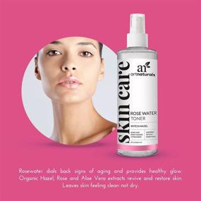 img 3 attached to 🌹 artnaturals Rosewater Witch Hazel Toner - Anti Aging Pore Minimizer & Facial Acne Solution - Aloe Vera, Rose Water Petal Alcohol Free - Natural Face Cleanser Spray - All Skin Types (8 Fl Oz / 236ml)