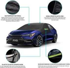 img 1 attached to 🚗 PVG Car Windshield Snow Cover - Waterproof Windproof Half Car Cover for Front Windscreen - Frost Defense Protection - Extra Large Winter Cover for Most Car/SUVs