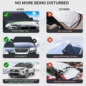 img 2 attached to 🚗 PVG Car Windshield Snow Cover - Waterproof Windproof Half Car Cover for Front Windscreen - Frost Defense Protection - Extra Large Winter Cover for Most Car/SUVs