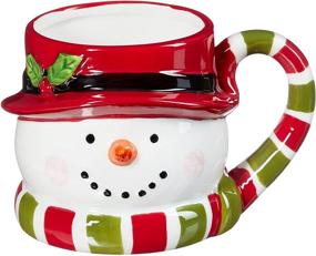 img 2 attached to Certified International 3D Figural Mugs Set - Santa, Snowman, Penguin & Bear: Multicolor 3-D Delight!