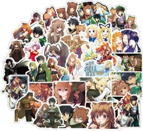 img 3 attached to 50-Piece Pack of Cute Anime Stickers for Laptop, Water Bottle, Phone, Luggage, Skateboard | Fashion Bumper Stickers for Kids, Teens | The Rising of The Shield Hero Design | Suitable for Guitar, Bicycle, Bike, Graffiti Decal